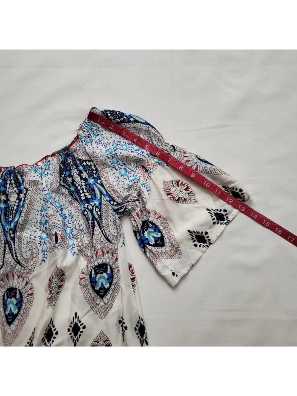 UMGEE Women's Floral Bell Sleeves Off-Shoulder Tunic Mini Dress Size Small‎ - Picture 12 of 14